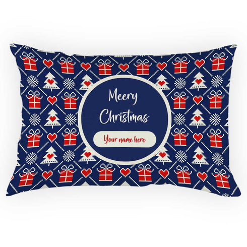 Personalized Printed Merry Christmas Pillow - Uncommongifts.in